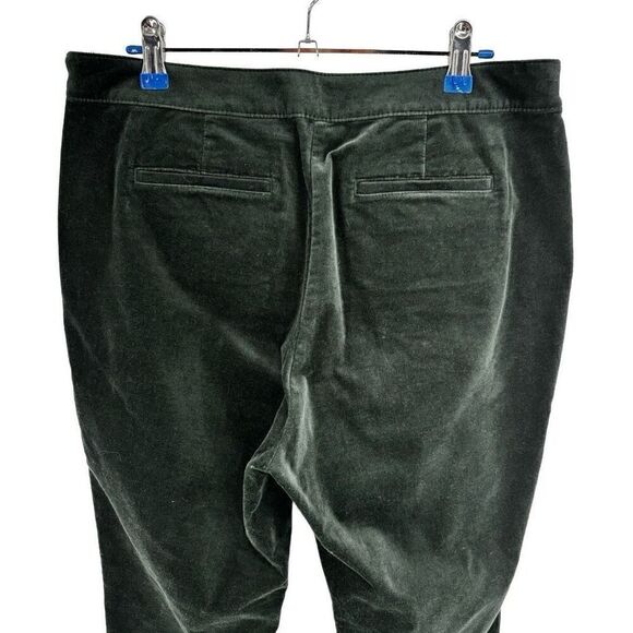 J Jill Velvet Straight Leg Ankle Pants Green Size 10 - Picture 7 of 8